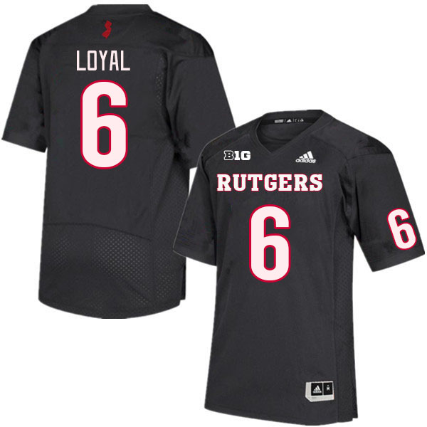 Men #6 Shaquan Loyal Rutgers Scarlet Knights College Football Jerseys Stitched Sale-Black
